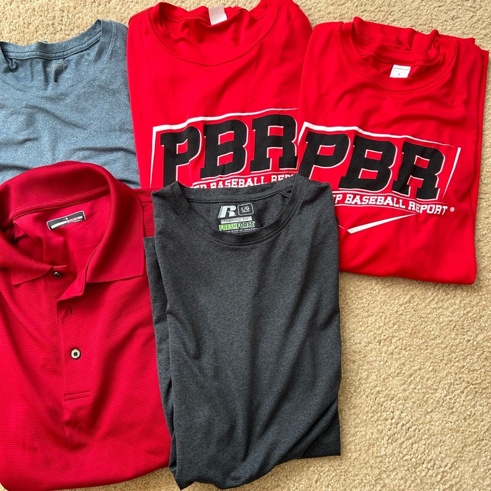 Lot Of 6 Mens Large T-shirts/ Dry Fit